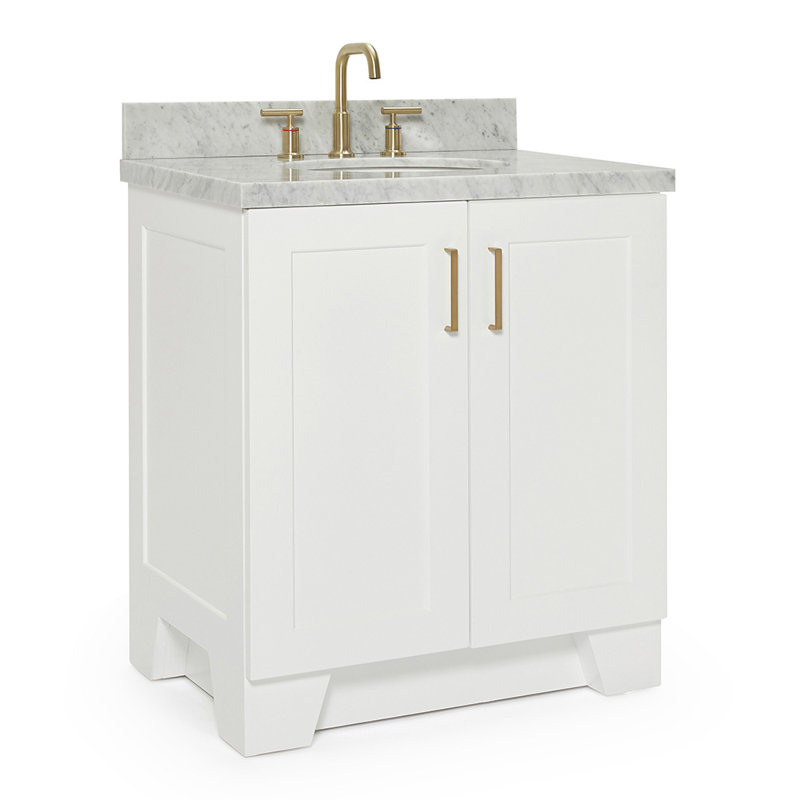 ARIEL TAYLOR 31 IN RECTANGLE SINK VANITY, White, Oval