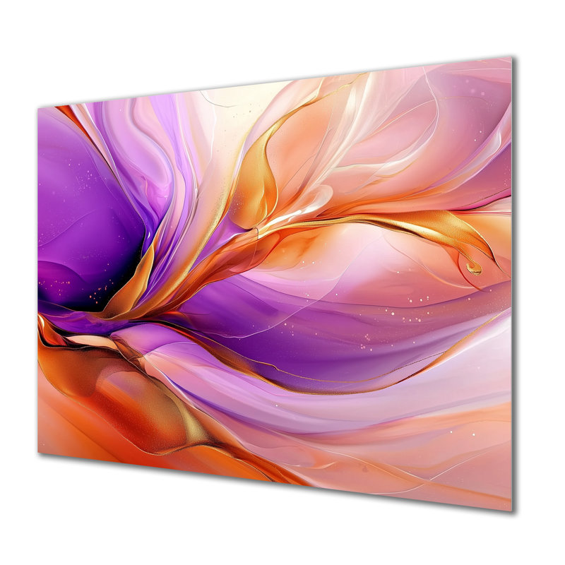 «Galactic Bloom Of Liquide II», décoration murale abstraite en métal, impression métallique abstraite liquide