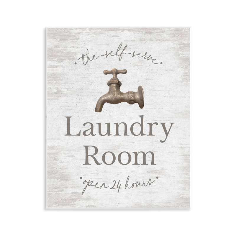 Distressed Laundry Room Wall Plaque Art by Lettered and Lined