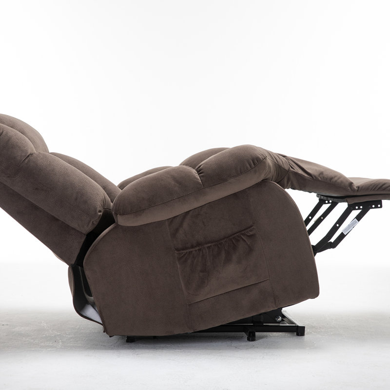 Fauteuil inclinable en tissu, Brun foncé