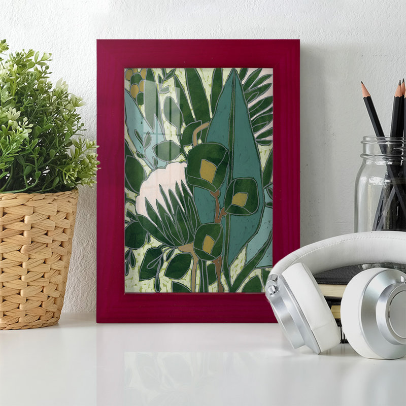 «Glenmora Bottle Glass Garden I», reproduction de cadre photo simple, Rouge, H 6 po x l 4 po x P 1 po