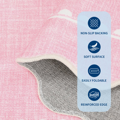 Tapis moderne à bords festonnés - Tapis doux, antidérapant et lavable - parfait pour le salon, la chambre à coucher, la chambre de bébé, le dortoir, le couloir, la salle de jeux