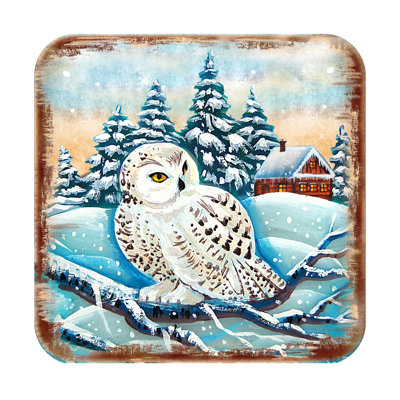 Wood Square 4 Piece Coaster Set