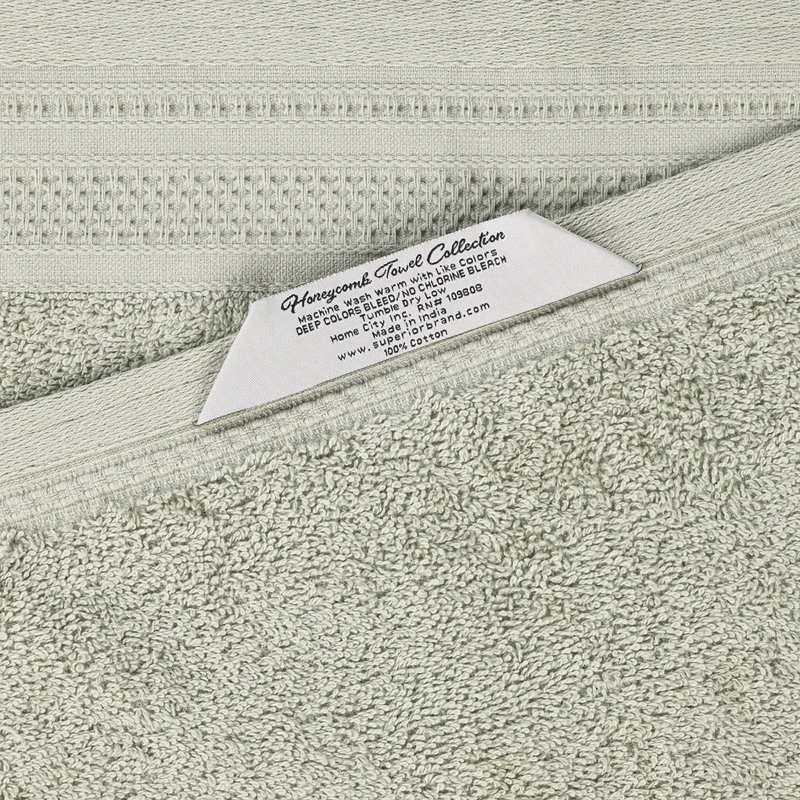 Superior Sage Honeycomb Textured Cotton Hand Towels Set of 6