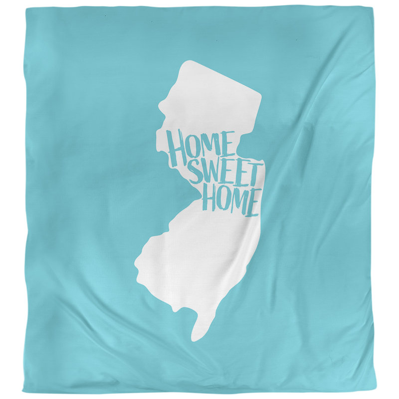 Housse de couette home new jersey, Housse de couette pour lit simple, Bleu sarcelle, Polyester brossé