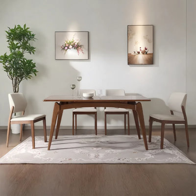 Ensemble de table de salle à manger et de chaises en bois massif