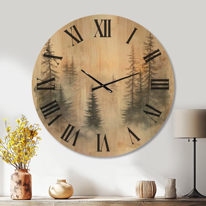 Grande horloge murale en bois panoramique, Oversized