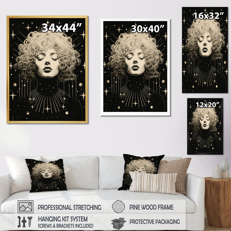 Spiritual insight IV - Astrology, reproduction sur toile, H 20 po x l 12 po x P 1 po, Toile tendue