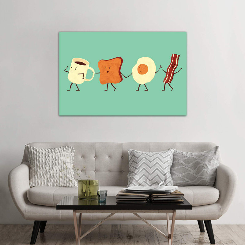 Let's All Go For Breakfast by HandsOffMyDinosaur - Wrapped Canvas Print, 101.6 cm H x 66.04 cm W x 3.175 cm D
