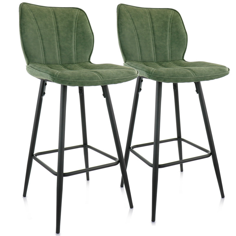 Abdul-Kareem Upholstered Counter Stool with Metal Frame