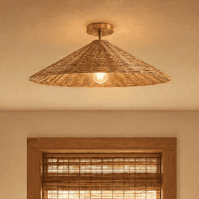 Plafonnier 1 lumière Lilliana en laiton naturel