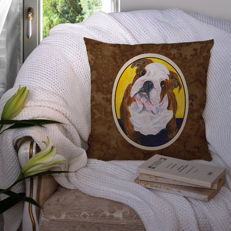 English Bulldog Outdoor Reversible Throw Pillow