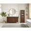 Meuble-lavabo simple 60 po avec plateau en pierre blanche à grain blanc-114525463
