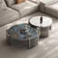 Table basse ronde en acier inoxydable-129411792