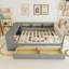 Platform Bed With Storage Shelves, Drawers, Charging Station And Upholstered Headboard-2049178272-2049178300