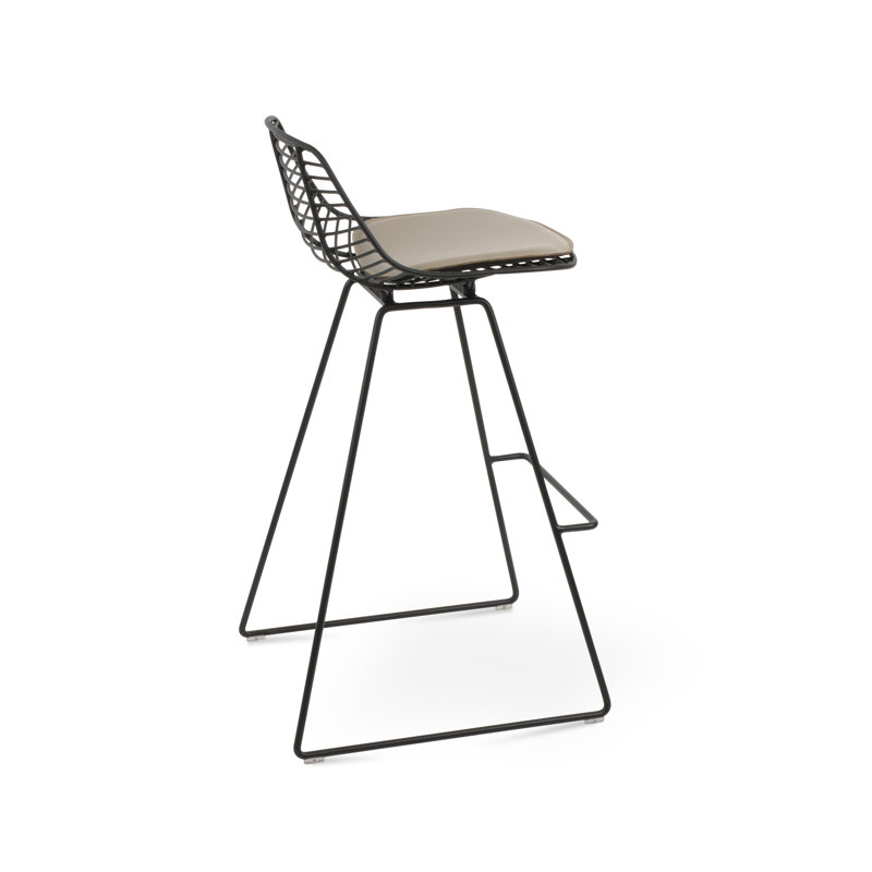Tiger Mini Wire Stools, Black, Bone, Counter Stool (24” Seat Height)