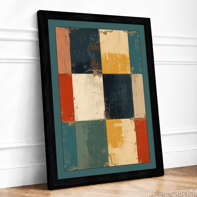 Weathered Panels Industrial - Framed Print, Black, A4 - 29.7 x 21.0 cm