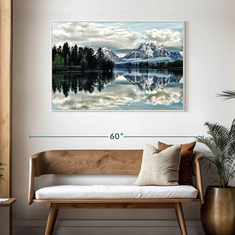 Jackson Hole, 46 po x 31 po, Cadre flottant blanc