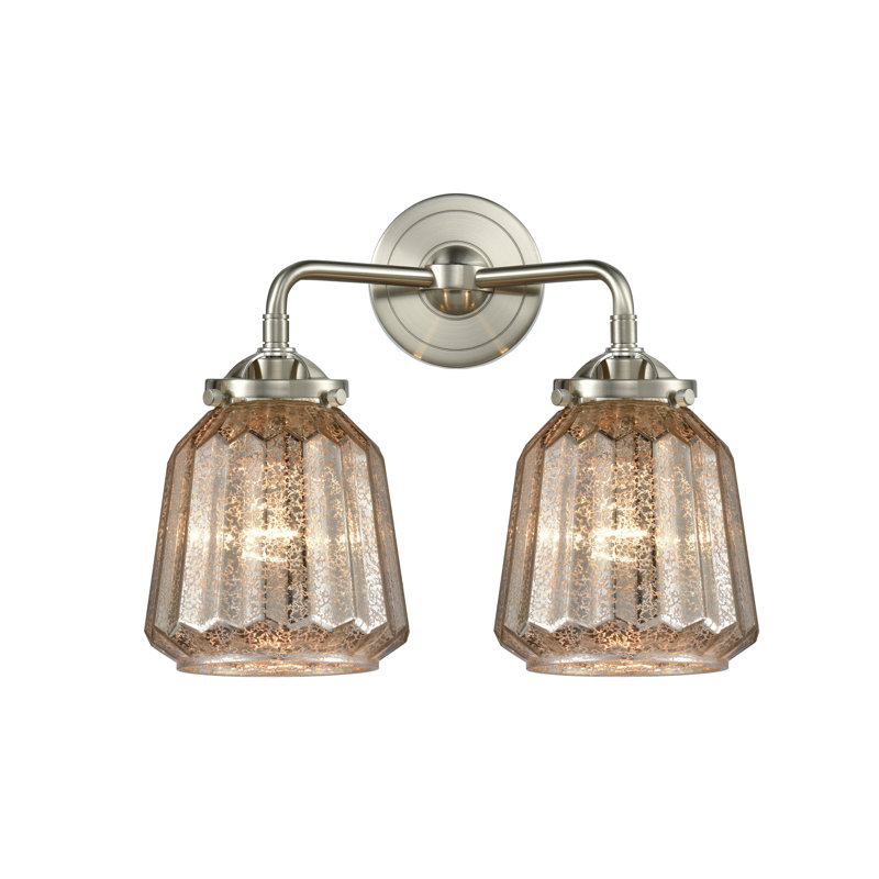 Vinson 2 - Light Dimmable Vanity Light, LED , Mercury Plated, Brushed Satin Nickel