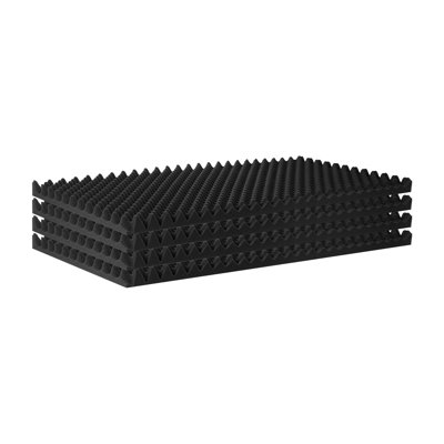 Acoustic Foam Panels 2 Pack 48 x 24 x 2 in for Studio Wall and Ceiling