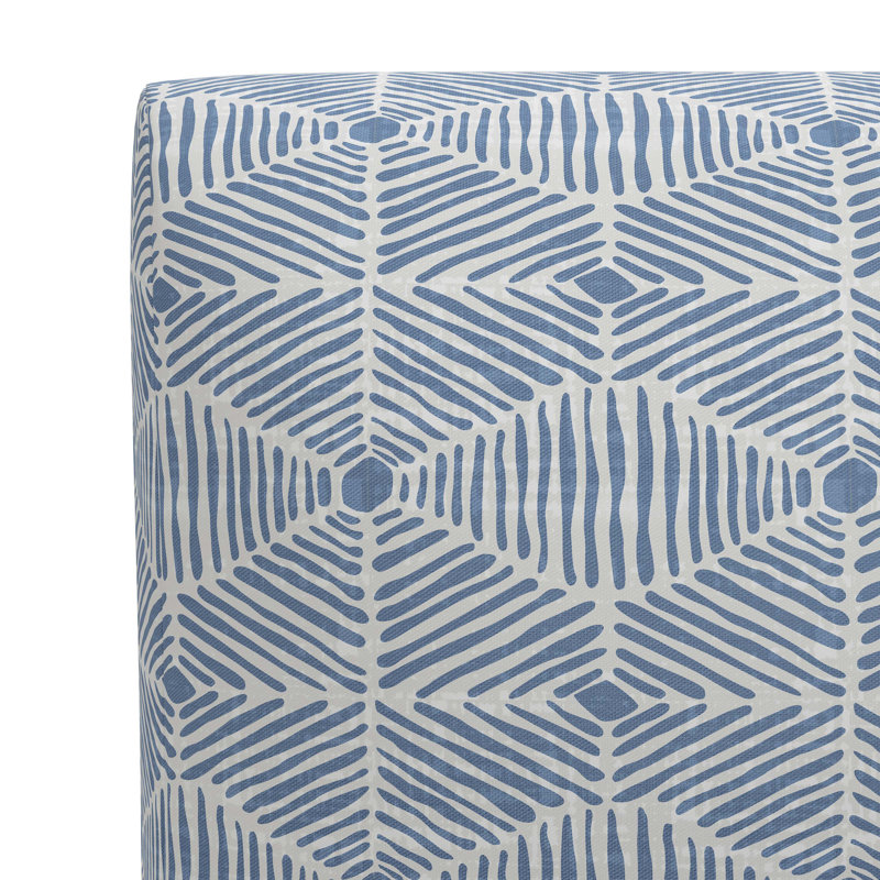 Chaise parsons en coton Traudl, Bleu délavé diamant peint