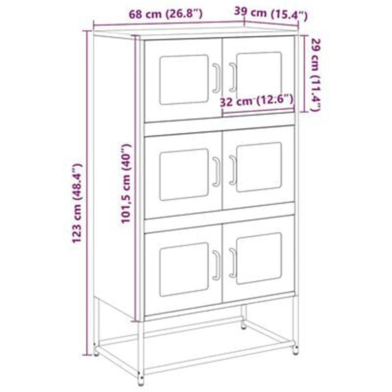 68cm Sideboard, White