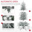 HOMCOM 6Ft Tall Prelit Artificial Christmas Tree Holiday Décor With 636 Snow Flocked Branches
