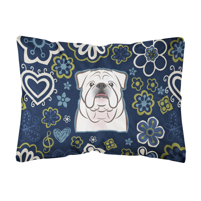  Coussin intérieur / extérieur, Bouledogue anglais blanc