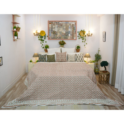 Cotton Quilted Throw Blanket