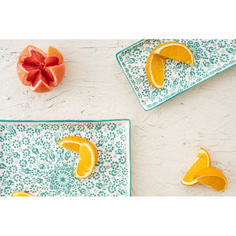 Hand Painted Ceramic Ceramic Tray, White
