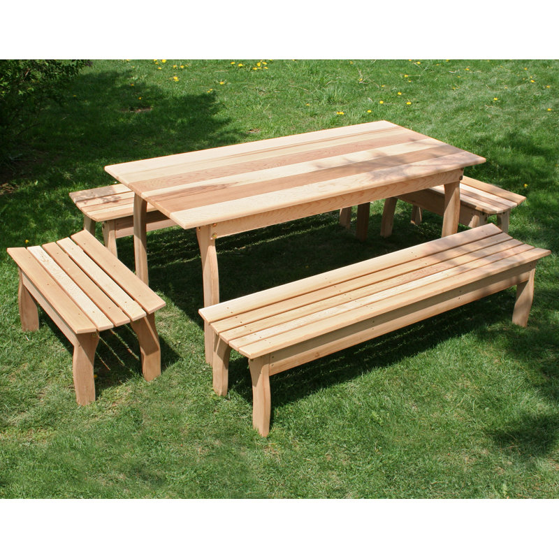 Tifton 6 - Person Wood Patio Dining Set with Rectangular Table, 32" W x 58" L, No Finish