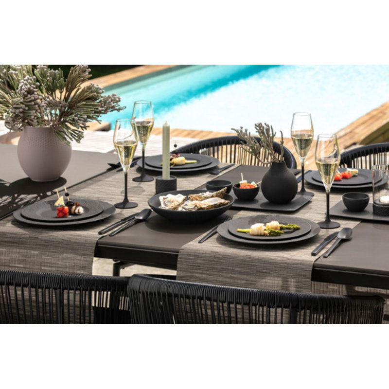 Villeroy & Boch Manufacture 4-Piece Place Setting, Plates & Bowls, Premium Porcelain, Black