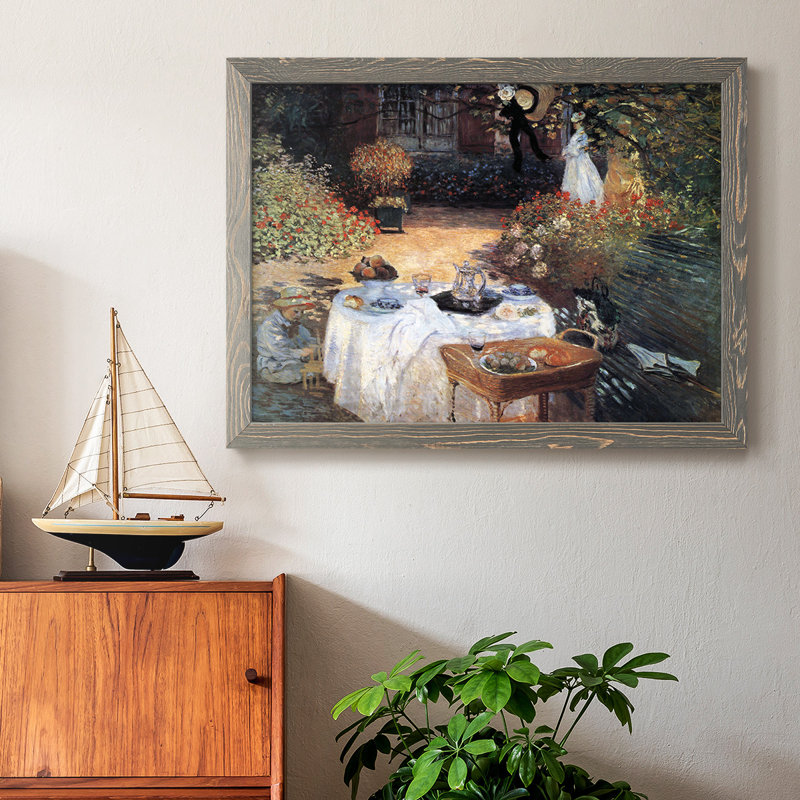 "The lunch # 2" par Monet, reproduction d'art sur toile, Gris, H 14 po x l 20 po x P 1,5 po
