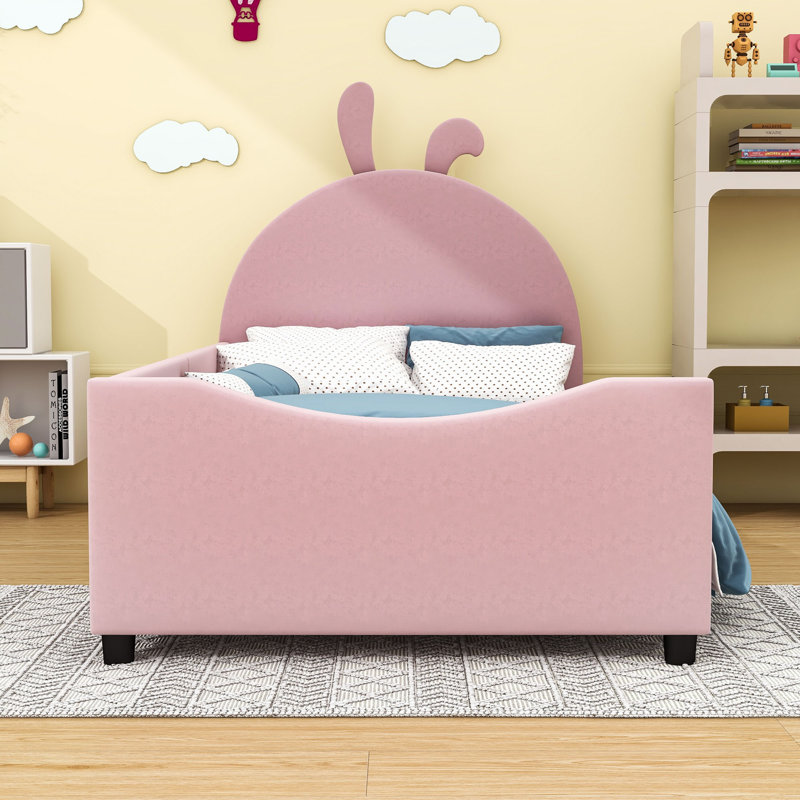 Allinah Upholstered Platform Bed, Pink