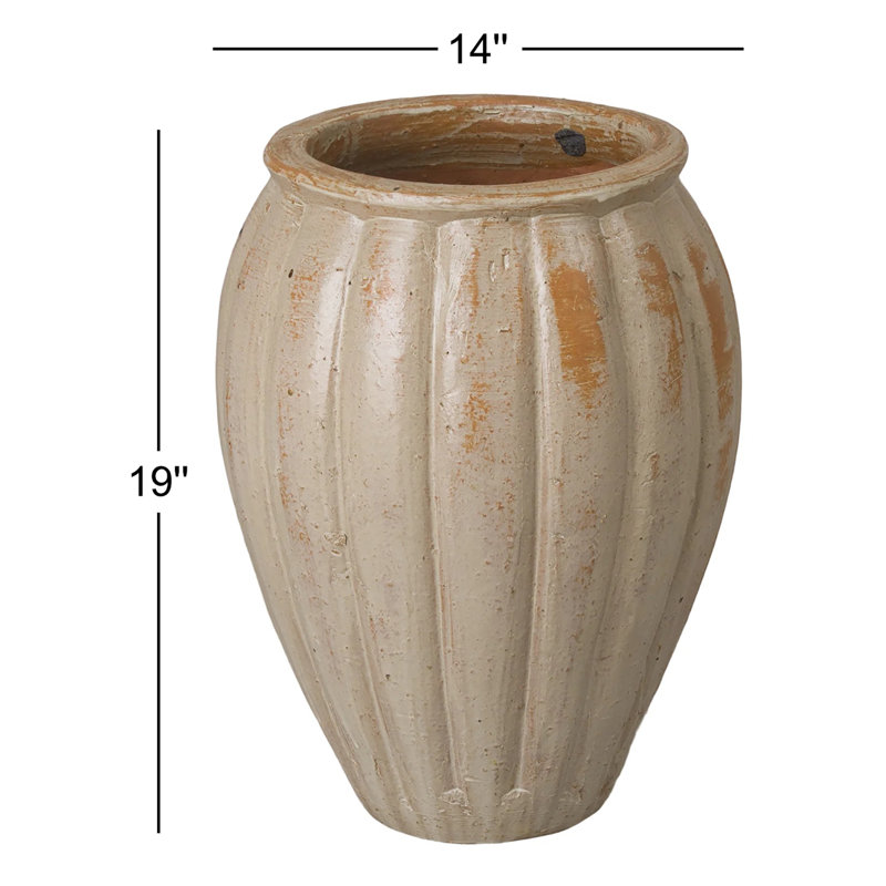 Pot à fleurs en céramique Efkea, H 19 po x l 14 po x P 22 po, 1