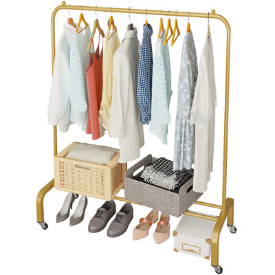43.31'' Iron Rolling Clothing Rack