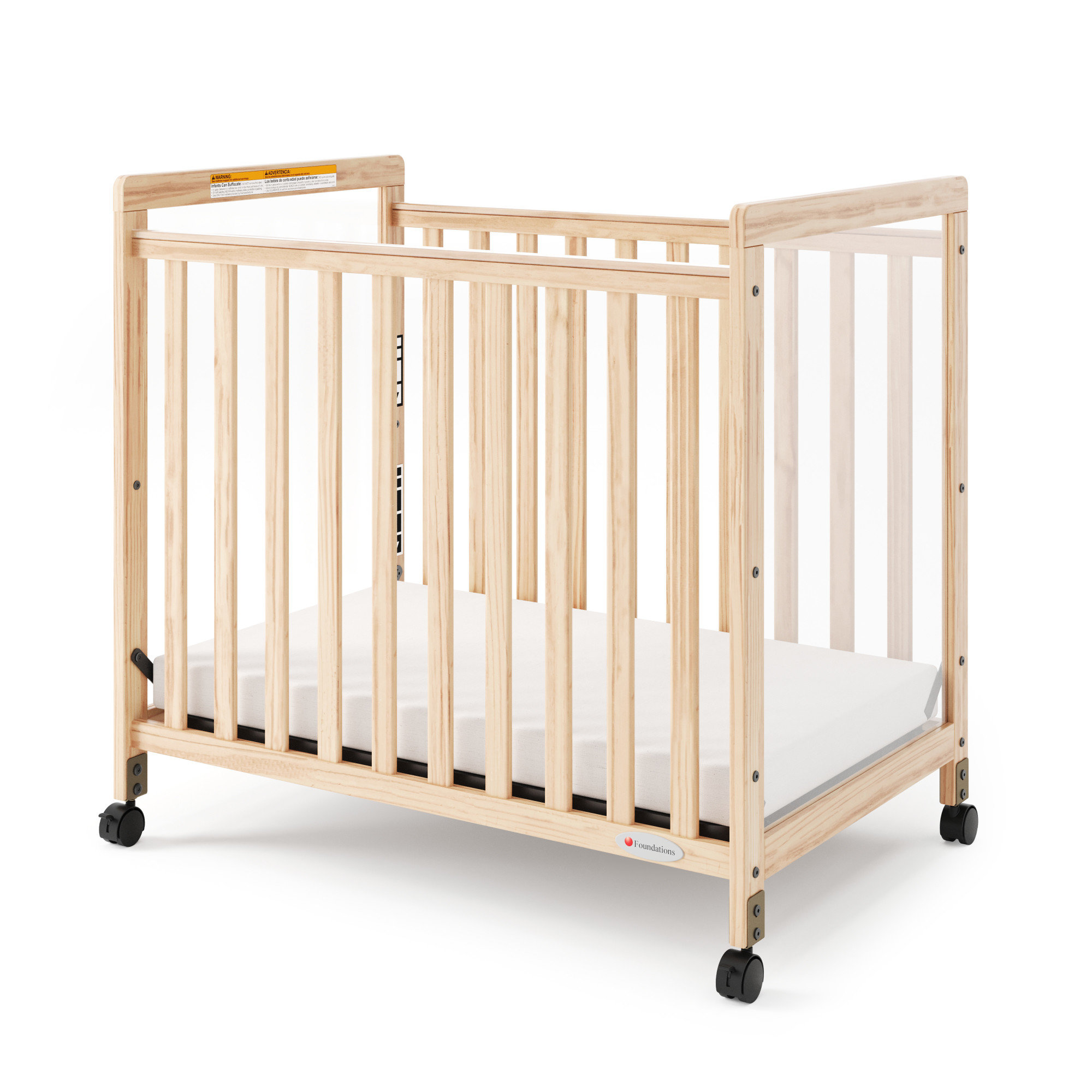 Foundations SafetyCraft Compact Clearview Mini Portable Crib with ...