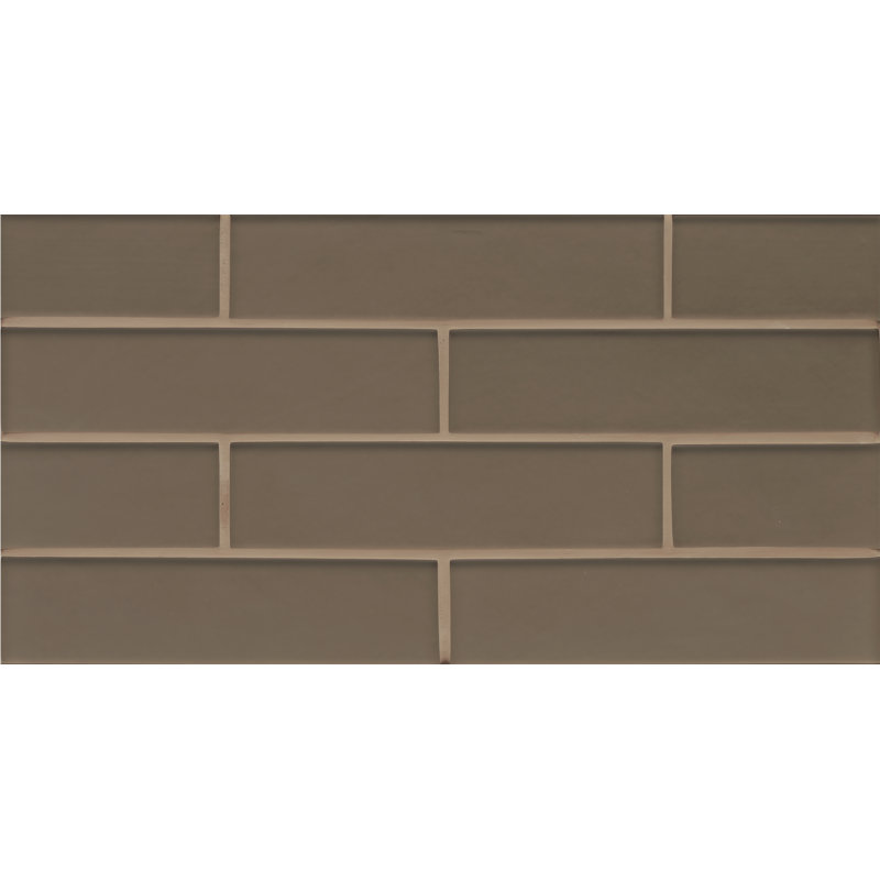 Carreau de mosaïque murale en verre brique 2 "x 8" Manhattan, Chocolat