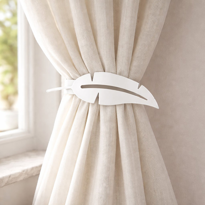 Embrasses de rideaux Plume, Blanc