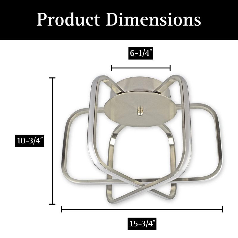 15 Inch Modern Atom Ceiling Light Fixtures, Bright And TRIAC Dimmable, 2050 Lumens 3000K, Integrated LED Light Fixture