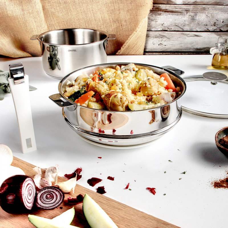 Cristel Casteline Stainless Steel Pot Insert with 8'' Diameter