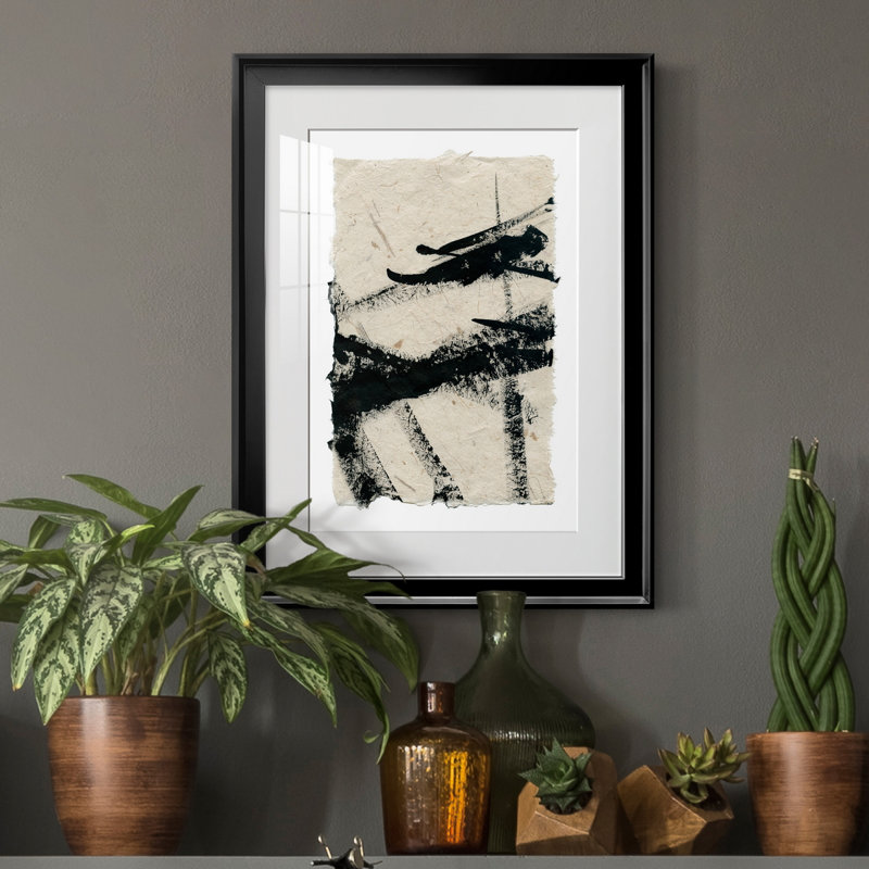 «Lines Crossed II», peinture sur toile encadrée, Noir, H 22,5 po x l 30,5 po x P 1,5 po