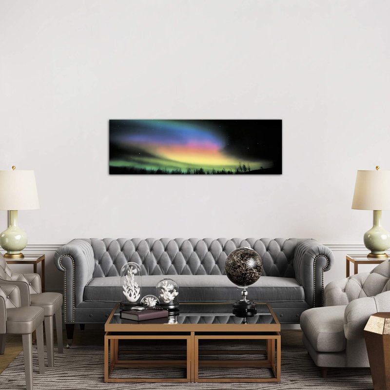 Northern Lights 1 Piece Wrapped Canvas Panoramic Wall Art, 152.4 cm H x 50.8 cm W x 1.91 cm D