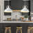 2-Light 11.4" White Farmhouse Pendant Light, Modern Adjustable Height Hanging Fixture for Kitchen Island-115836437