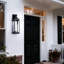 Marla Dusk to Dawn Iron Wall Light with Seed Glass Shade
