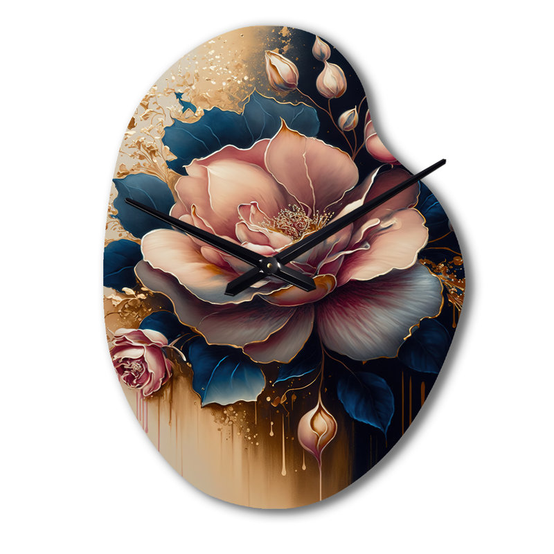 Horloge murale asymétrique rose Decadent, Petit
