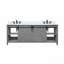 Ensemble de meuble-lavabo double 84 po x P 22 po avec comptoir en quartz blanc et robinet-124429009-124429010