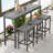 Long Dining Table Set with 3 Stools-1757151283