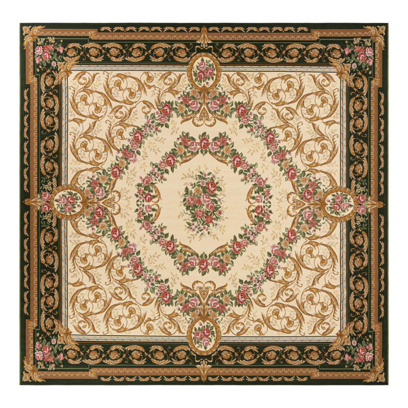 Indoor/Outdoor Traditional Area Rug, Square 10'