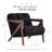 Modern Upholstered Accent Armchair Living Room Chair, Black Sherpa Fabric-153198356